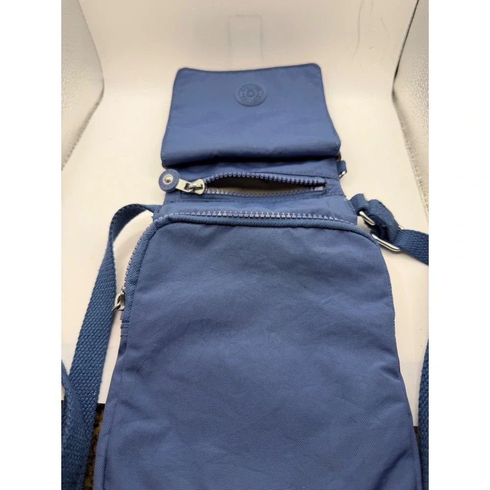 Kipling Tally Crossbody Phone‎ Bag Blue Nylon Small Travel Pouch with Card Slots
